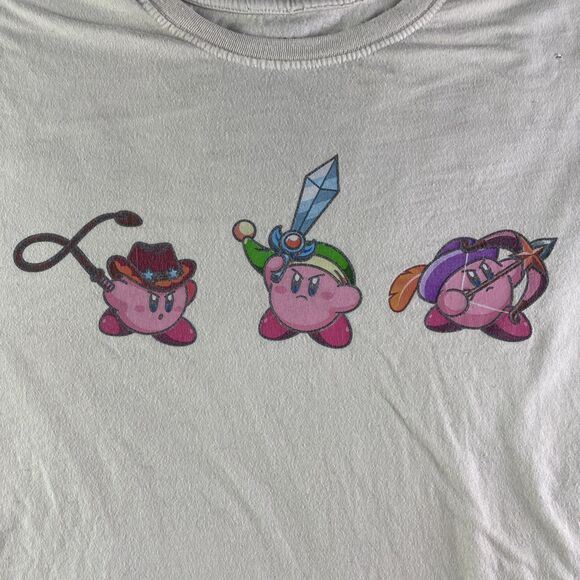 Kirby Shirt Mens Large Ivory Of The Stars Nintendo Hoshi no Kabi Video Game - Picture 3 of 11